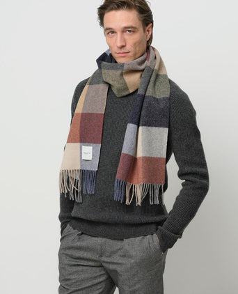 Profuomo sjaal wol ruiten multicolour