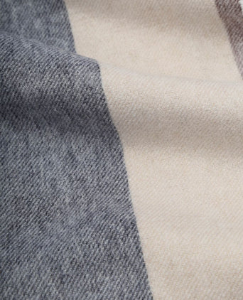 Profuomo sjaal wol stripes blauw bruin beige