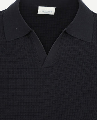 Poloshirt riva structure donkerblauw