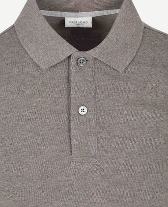 Piqué poloshirt melange bruin