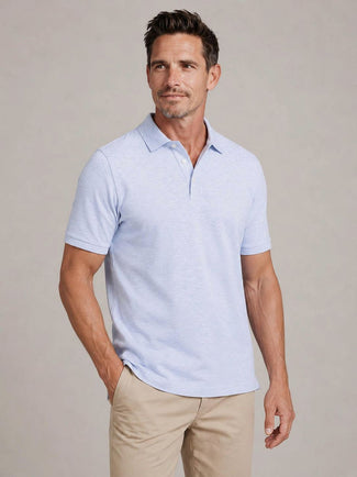 Piqué poloshirt melange lichtblauw Piqué poloshirt melange lichtblauw