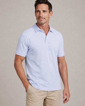 Piqué poloshirt melange lichtblauw