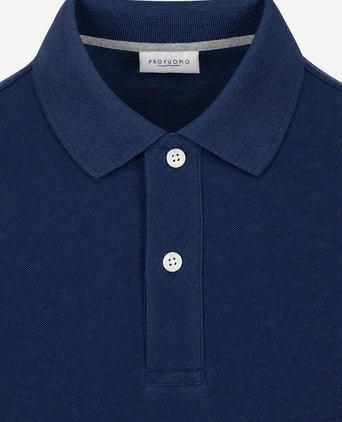 Piqué poloshirt melange indigo