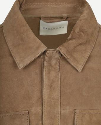 Overshirt suede taupe