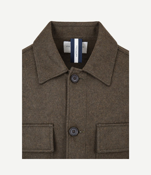 Overshirt button peached bruin