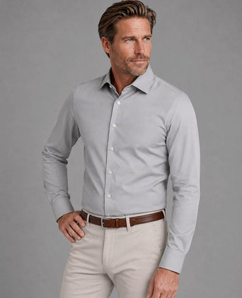 Twill overhemd lichtgroen