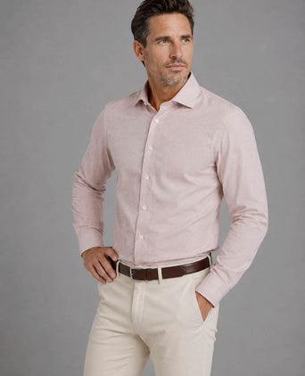 Twill overhemd lichtroze