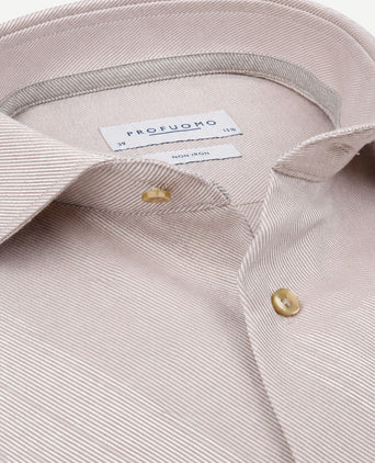 Heavy twill overhemd beige
