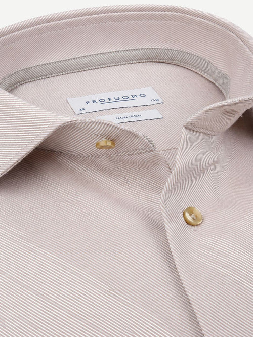 Heavy twill overhemd beige