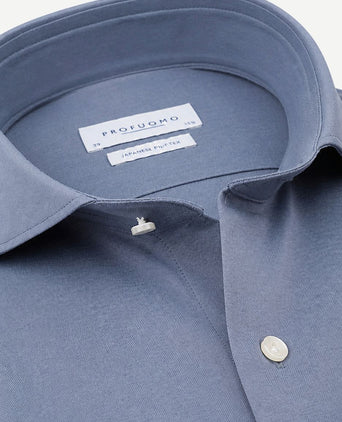 Japanese knitted overhemd indigo