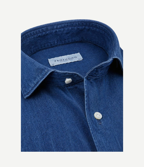 Jeans twill overhemd indigo