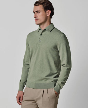 Longsleeve poloshirt luxury basic groen