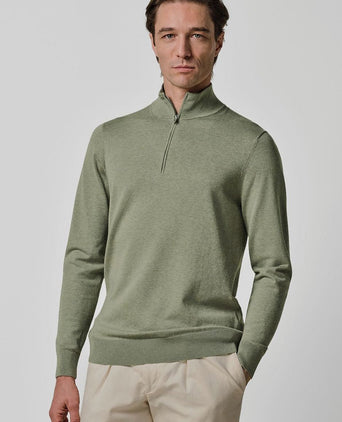 halve rits pullover luxury basic groen