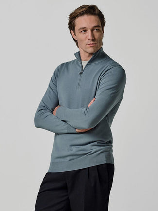 halve rits pullover luxury basic blauw halve rits pullover luxury basic blauw