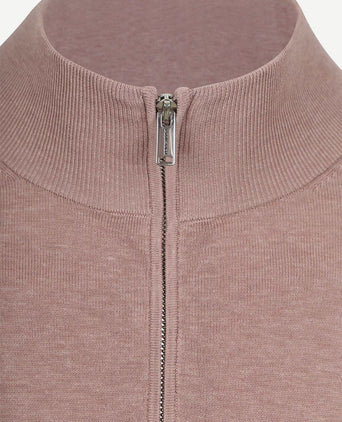 halve rits pullover luxury basic roze