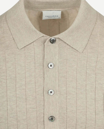 Longsleeve poloshirt dropneedle beige