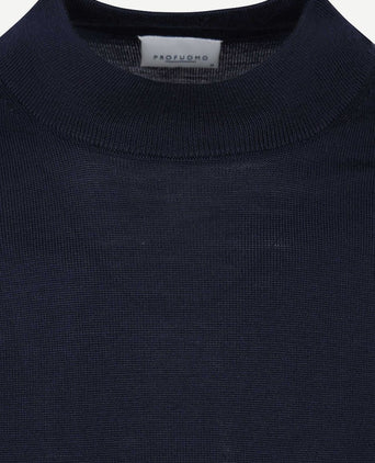 Turtleneck trui merinowol donkerblauw