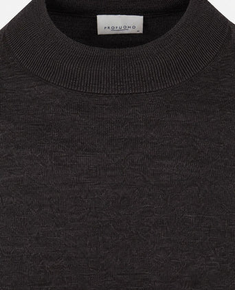 Turtleneck trui merinowol donkerbruin