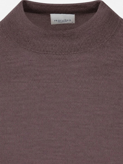 Turtleneck trui merinowol aubergine