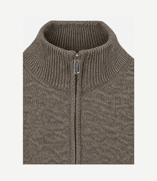 halve rits pullover woolblend groen