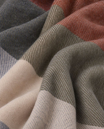 Sjaal lamswol ruiten multicolour