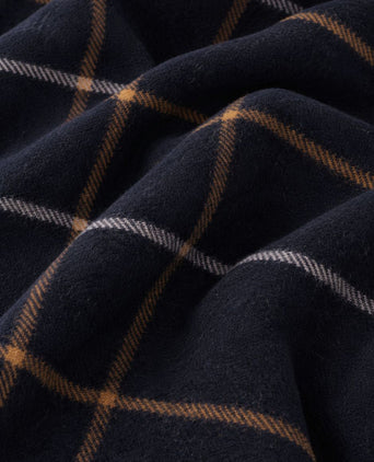 Sjaal lamswol ruiten donkerblauw
