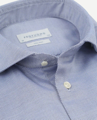 Profuomo basketweave overhemd blauw | Slim-fit