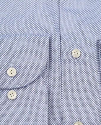 Profuomo basketweave overhemd blauw | Slim-fit