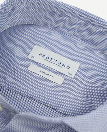 Profuomo basketweave overhemd blauw | Slim-fit