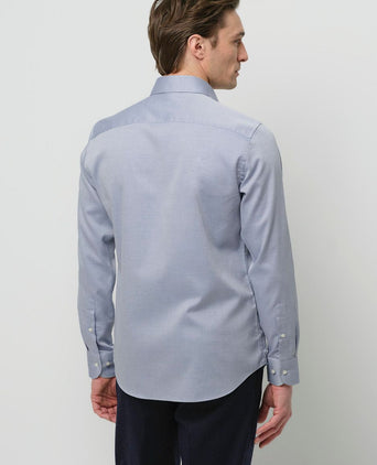 Profuomo basketweave overhemd blauw | Slim-fit
