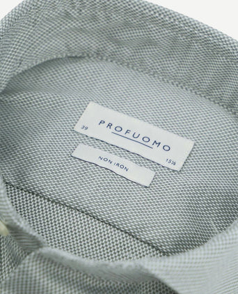 Profuomo basketweave overhemd groen | Slim-fit