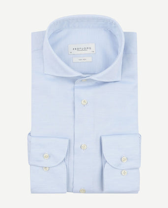 Profuomo basketweave overhemd lichtblauw | Slim-fit