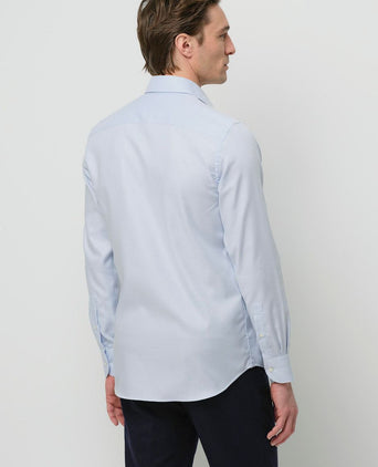 Profuomo basketweave overhemd lichtblauw | Slim-fit