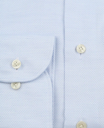 Basketweave overhemd lichtblauw