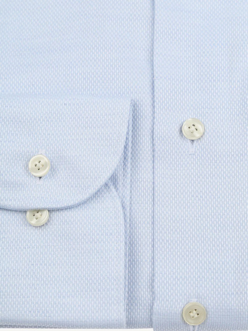 Profuomo basketweave overhemd lichtblauw | Slim-fit