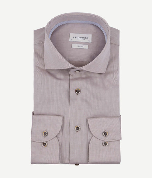 Profuomo dobby overhemd beige | Slim-fit