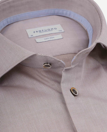 Profuomo dobby overhemd beige | Slim-fit