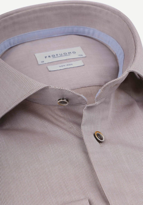 Profuomo dobby overhemd beige | Slim-fit