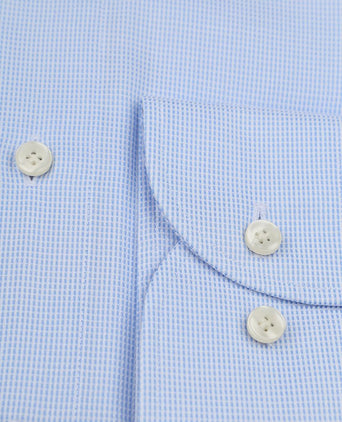 Profuomo dobby overhemd print lichtblauw | Slim-fit