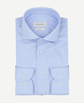 Dobby overhemd print lichtblauw