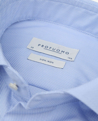 Profuomo dobby overhemd print lichtblauw | Slim-fit