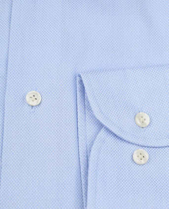 Profuomo dobby overhemd print lichtblauw | Slim-fit