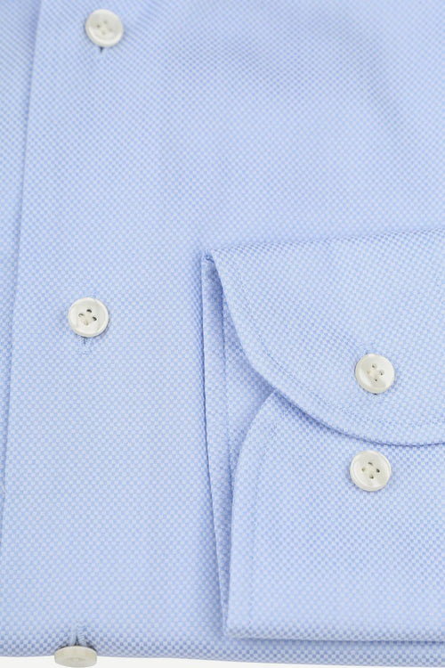 Profuomo dobby overhemd print lichtblauw | Slim-fit