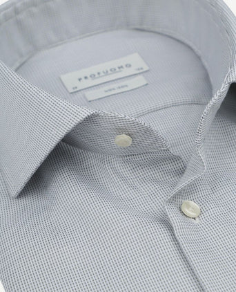 Profuomo dobby overhemd print lichtgroen | Slim-fit