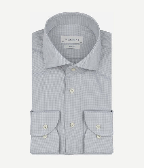 Profuomo dobby overhemd print lichtgroen | Slim-fit