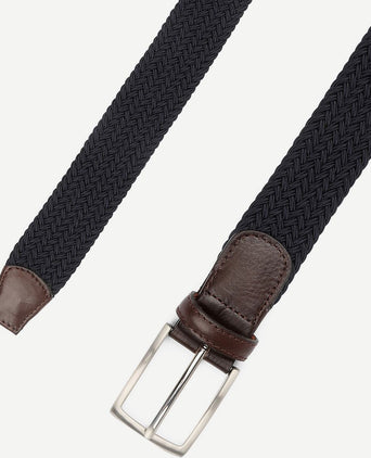 Profuomo geweven riem donkerblauw