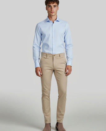 Profuomo hadleighs royal twill shirt no6 blauw | Slim-fit