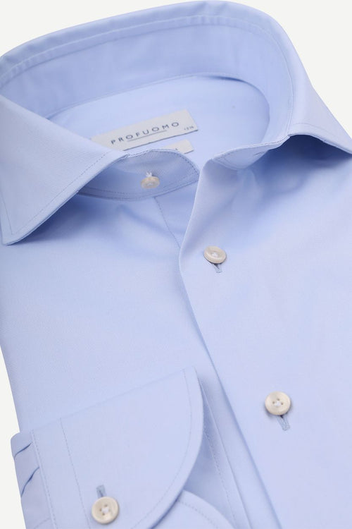 Profuomo hadleighs royal twill shirt no6 blauw | Slim-fit