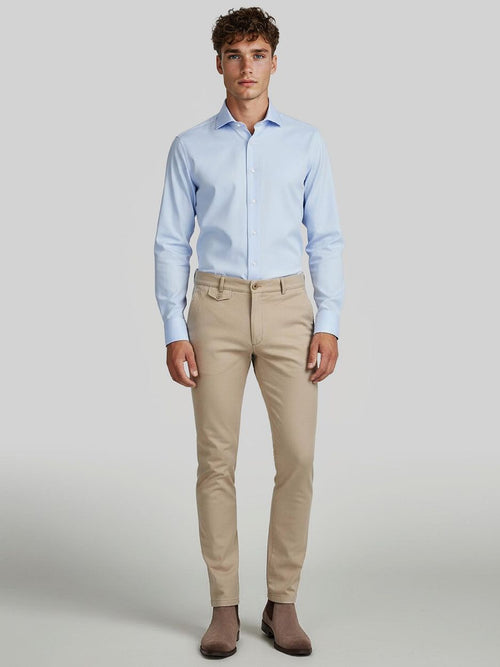 Profuomo hadleighs royal twill shirt no6 blauw | Slim-fit