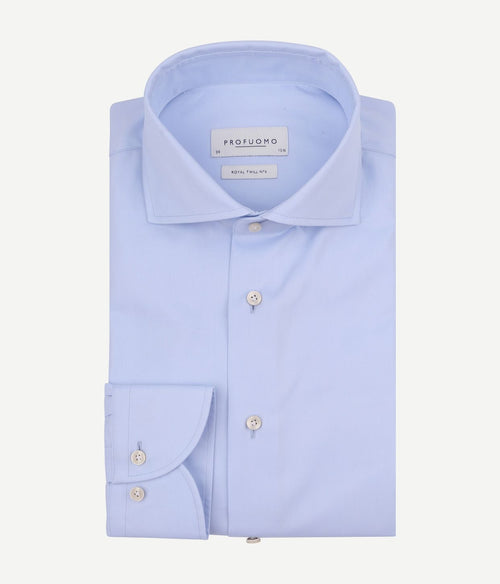Profuomo hadleighs royal twill shirt no6 blauw | Slim-fit